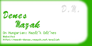 denes mazak business card